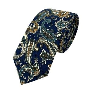 Men's Navy Paisley Skinny Necktie